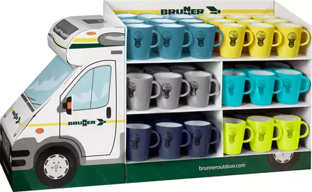 Brunner myymäläteline Camper Summer, 6x9 mukia - Ruokailu ja kattaus - 18080 - 1