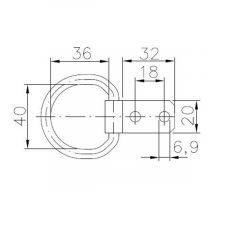 Sidontalenkki 2 kiinnitysreikää ZBF 50-1 - Hevostrailerit/Saranat/Lavalukot/Kaasujo - 12490 - 2