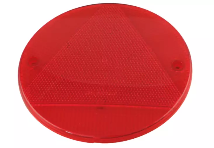 Heijastin pyöreä punainen kolmio Ruuvikiinnitys kolmio keskellä 155mm - Etu/Sivuvalot/Rekisterikilvenvalot - 21290 - 1