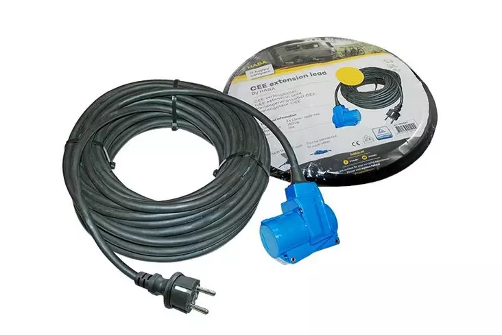 Liitäntäjohto 230V/rasia, 10m, 3x2,5 Schuko/CEE/ Schuko rasia - Liitäntäjohdot, jatkojohdot - 16850 - 1