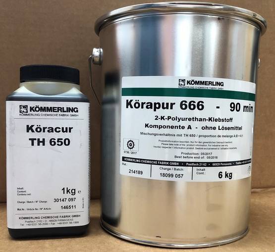 Peltiliima Körapur 666, 6kg+ Körapur 1kg 2-komponentti, liima+ kovetin - LIIMAT JA TIIVISTYSMASSAT - 9389 - 1