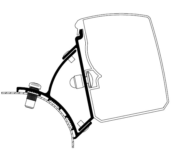Thule kiinnityssarja 3200 VW T5/T6 Miniv Minivan fixed, vasemmalta ajettava - Seinämarkiisien kiinnityssarjat - 12350 - 1