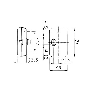 Äärivalo 74x45mm punainen S 130 - Jokon - 521 - 2