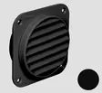 Kääntyvä ilmaritilä SCW 2, musta - Ilmakeskuslämmityksen asennustarvikkeet - 14441 - 1