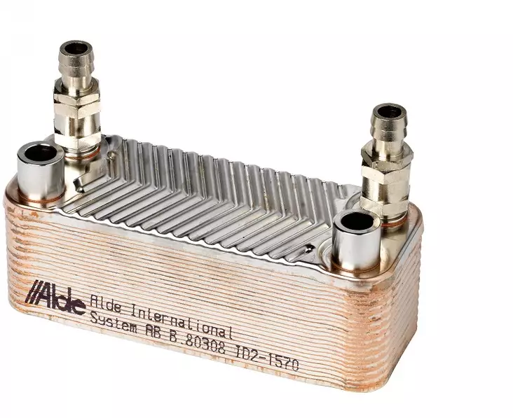 Alde lämmönvaihdin, liitokset 22 mm ja 16 mm - Alde lämmönvaihdin, lattialämmitys - 7211 - 1