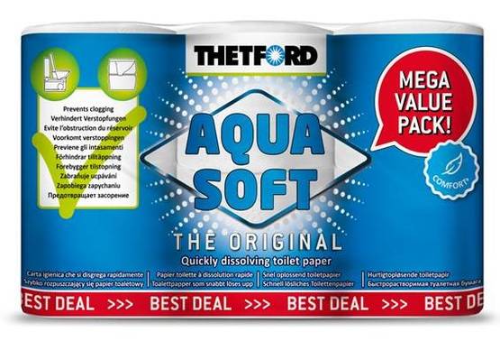 Thetford Aqua Soft wc paperi 6rl, value pack - Kemikaalit ja hoitoaineet thetford - 12565 - 1