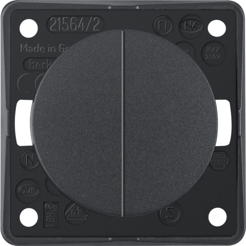 Berker katkaisin upotettava 2-osainen antrasiitti matta 250V, 16AX - Sähkörasiat, pistokkeet - 11131 - 1
