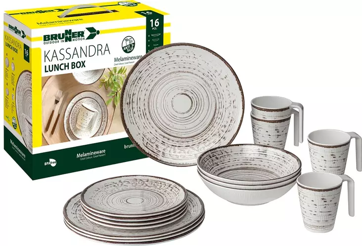 Brunner melamiiniastiasto Kassandra, liukueste, 16 osaa - Ruokailu ja kattaus - 17321 - 1