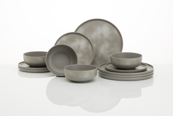 Flamefield melamiiniastiasto Pebble Sky, 12 osaa - Ruokailu ja kattaus - 21411 - 1