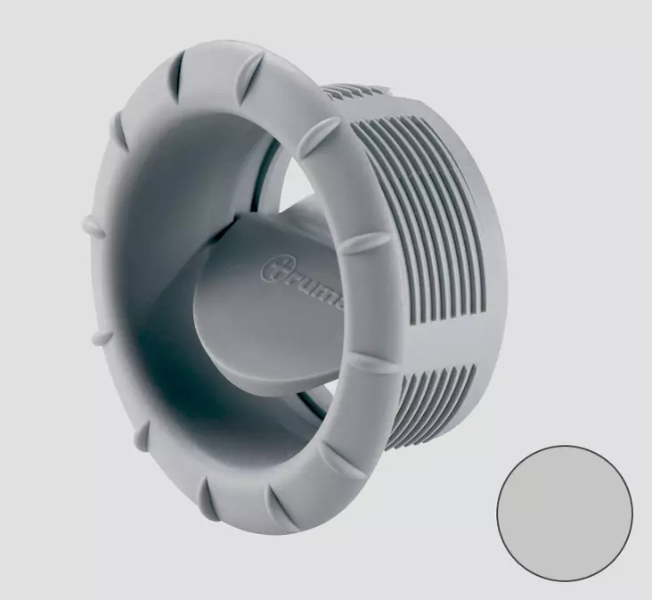 Truma päätesuutin 65/72 mm EN vaaleanharmaa - Ilmakeskuslämmityksen asennustarvikkeet - 14681 - 1