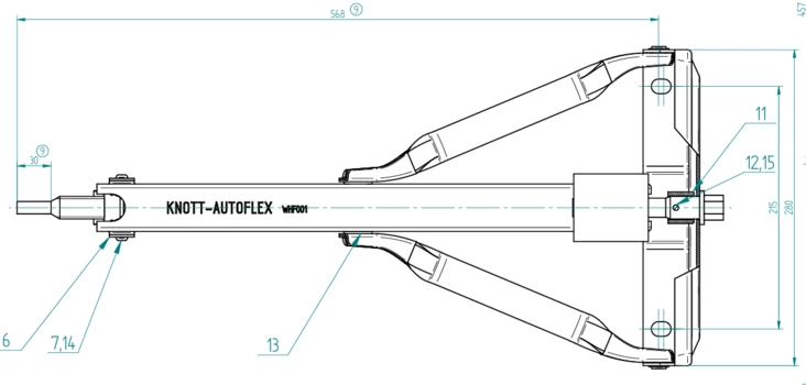 Nurkkatuki WHF 001 tuotenumero 260000 rv 215, etu-taka 550 - Winterhoff - 11381 - 1