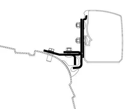 Thule kiinnityssarja 3200 VW T5/T6 Miniv Minivan Brandrup Rail, vasemmalta ajett - Seinämarkiisien kiinnityssarjat - 12352 - 1