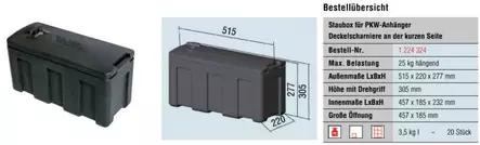 Työkalupakki AL-KO 515x220x277 Säilytyslaatikko musta muovi AL-KO - Matkailuautot/Vaunut/Kärryt - 13092 - 1