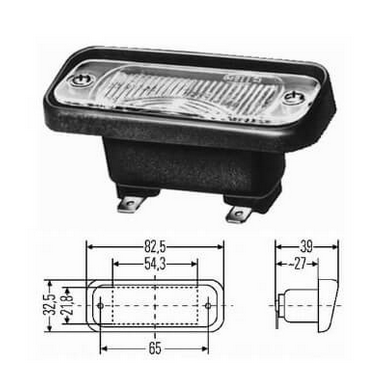 Rekisterivalo upotettava Hella 82,5x32,5mm, rv 65mm - Hella/talmu/muut - 21392 - 1