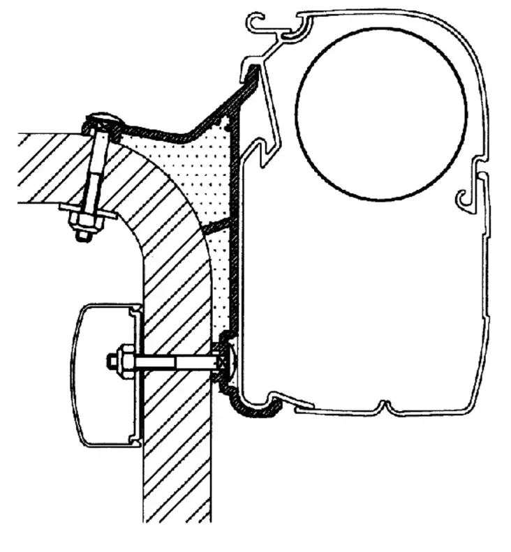 Thule kiinnityssarja Hymer B2 3,5 m - Seinämarkiisien kiinnityssarjat - 1012 - 1