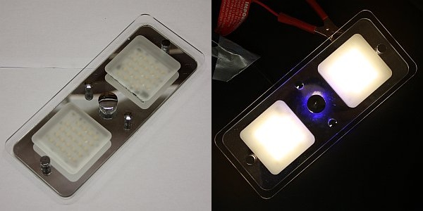 Valaisin led 12V 2x24V, kosketusnäppäin Himmennin, yövalo, rv 185mm - Valaisimet  - 502 - 1