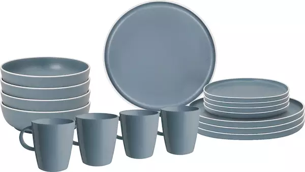 Brunner melamiiniastiasto Dolomit Blue, liukueste, 16 osaa - Ruokailu ja kattaus - 23912 - 1