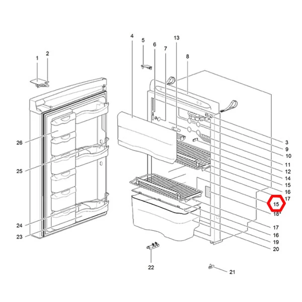 Thetford ritilähylly N98 - Jääkaappien varaosat Thetford - 6662 - 1