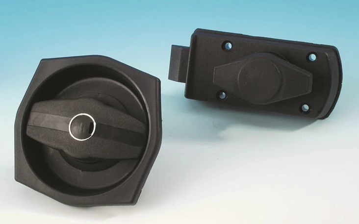 Ulko-oven lukko FF2, vasen ilman lukkopesää, pieni sisäkahva - Ovien ja luukkujen osat - 7602 - 1