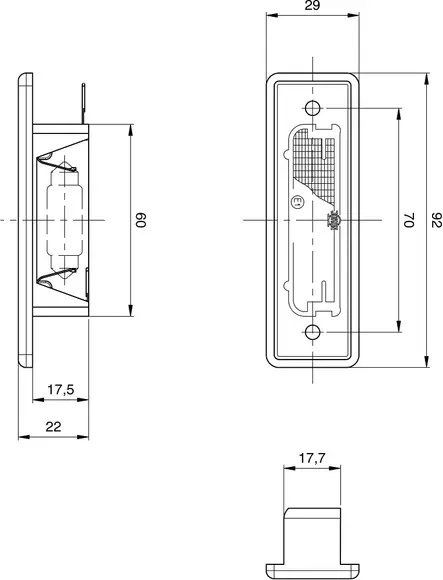 Jokon rekisterikilvenvalo upotettava Rekisterikilvenvalo 92x29mm - Jokon - 11093 - 2