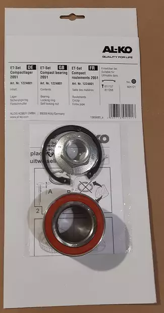 Kompaktilaakeri sisä 34mm ulko 64mm Kompaktilaakeri AL-KO roiskevesisuojattu - Kompaktilaakerit - 10383 - 2