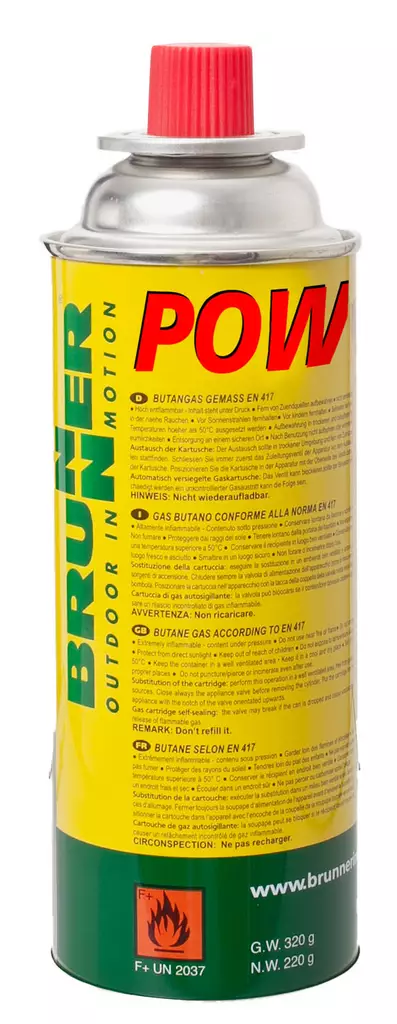 Brunner täyttöpullo Powergas, 227g - RETKEILY JA LEIRIYTYMINEN - 8213 - 1