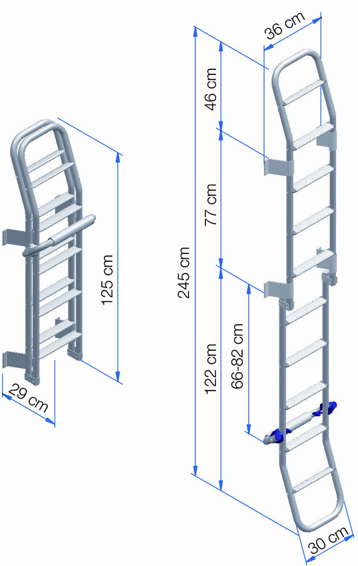 Thule kokoontaittuvat tikkaat, 10 askelmaa - Kattokaiteet, tikkaat ja varusteet - 1633 - 1