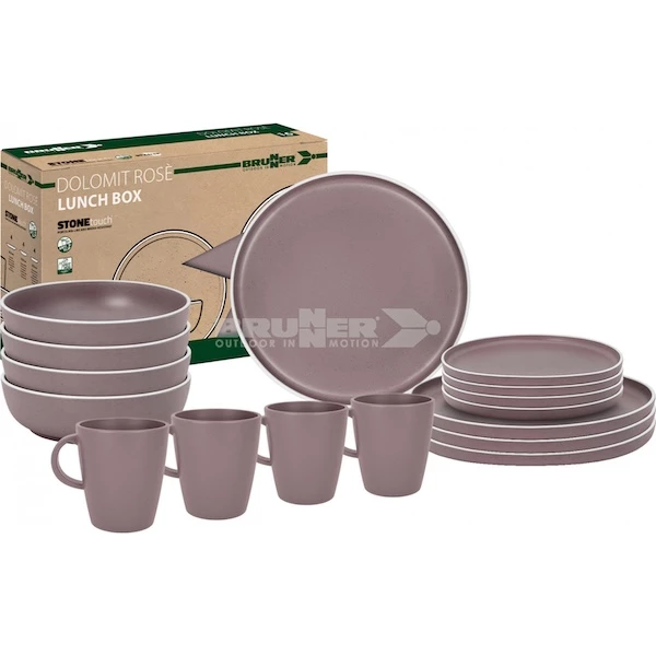 Brunner melamiiniastiasto Dolomit Rosé, liukueste, 16 osaa - Ruokailu ja kattaus - 23913 - 1