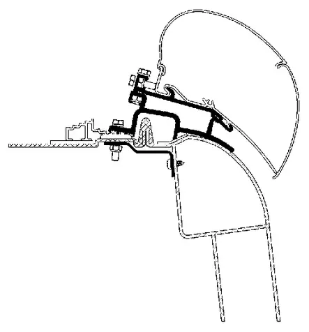 Thule kiinnityssarja Master/Movano 1998-2010 - Kattomarkiisien kiinnityssarjat - 1104 - 1