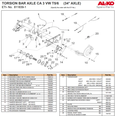 Lukitussokka teräsjouselle AMC BT AL-KO AMC - AL-KO ja bpw - 23784 - 1
