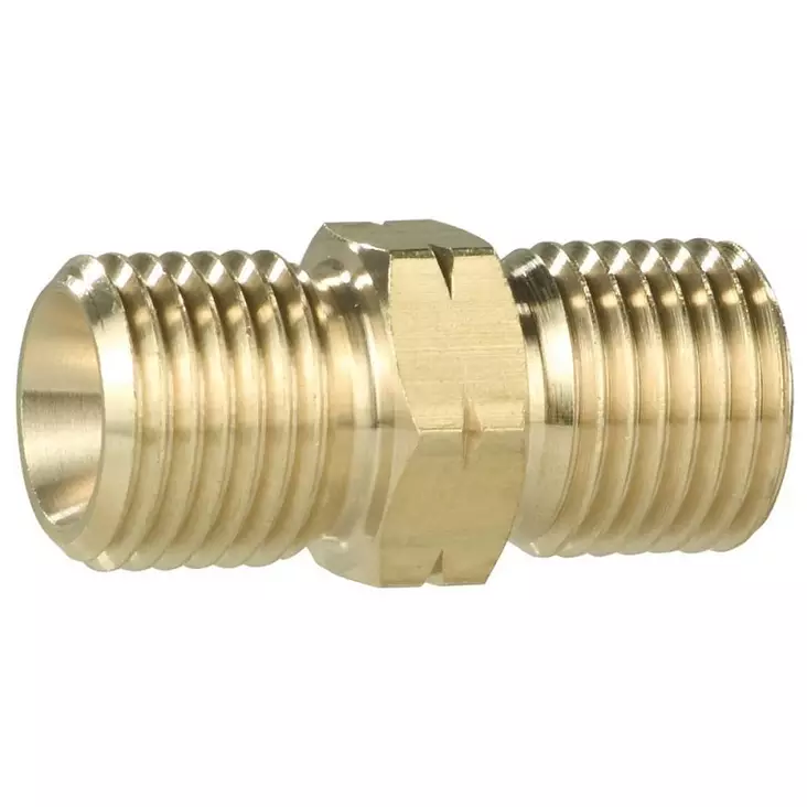 Gok jatkoliitin letkuille, messinki, G1/4 lh M x G1/4 lh M, vasen kierre - Kaasujärjestelmän tarvikkeet - 18424 - 1