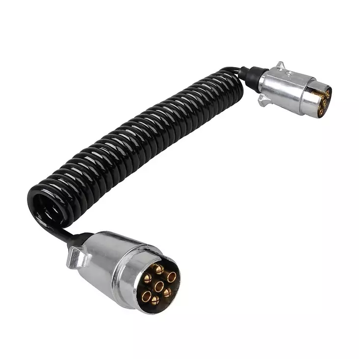 Jatkojohto spiraali 7-nap 1,75m Spiraali johto 1,75 alumiininen pistoke - Johtosarjat/Johdot - 10634 - 1