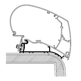 Thule kiinnityssarja Hymer 2013, Nova 5,50 m - Kattomarkiisien kiinnityssarjat - 11934 - 1