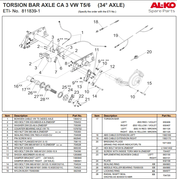 Lukitussokka teräsjouselle AMC BT AL-KO AMC - AL-KO ja bpw - 23784 - 1