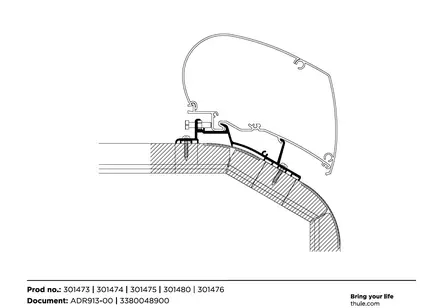 Thule kiinnityssarja LMC Explorer 4,0 m, kattomarkiisiin - Kattomarkiisien kiinnityssarjat - 10015 - 1
