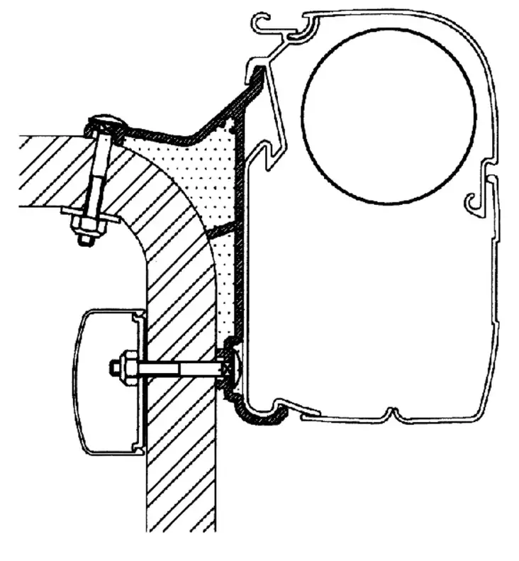 Thule kiinnityssarja Hymer B2 5,0 m - Seinämarkiisien kiinnityssarjat - 1015 - 1