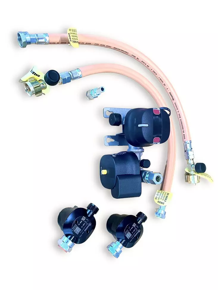 Truma Duocontrol CS kit, 30 mbar, vaakasuora - Säätimet, vaihtajat, letkut, suodattimet - 18085 - 1