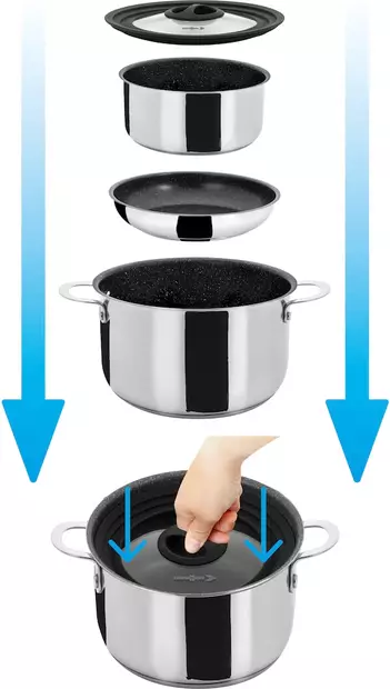 Brunner kattilasarja Academy Vacum 5+1 Ø 22 - Ruoan valmistus ja säilytys - 23266 - 1