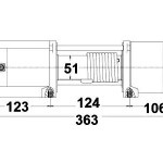 Sähkövinssi 1589kg 12v köysi 12,8m Mitat:363x117x120mm - Sähkövinssit - 13308 - 2