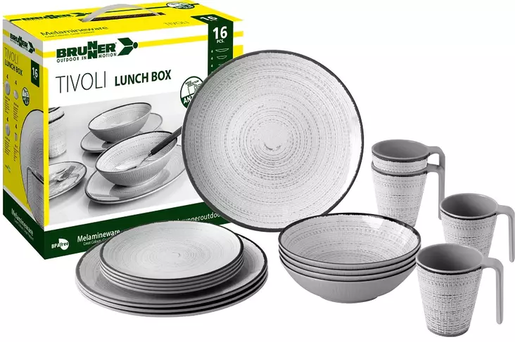 Brunner melamiiniastiasto Tivoli, liukueste, 16 osaa - Ruokailu ja kattaus - 16348 - 1
