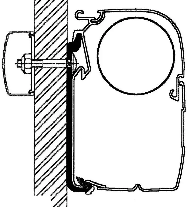 Thule kiinnityssarja, seinälaatta 4,5 m - Seinämarkiisien kiinnityssarjat - 10138 - 1