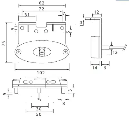 Aspöck etuvalo led flatpoint 12v Etuvalo flatpoint led muovi kiinnikkeell - Aspöck - 11189 - 2