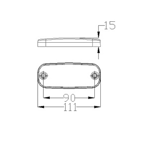 Led äärivalo 12v punainen pituus 111mm Punainen äärivalo kiinnitysväli 90mm - Hella/talmu/muut - 11319 - 2