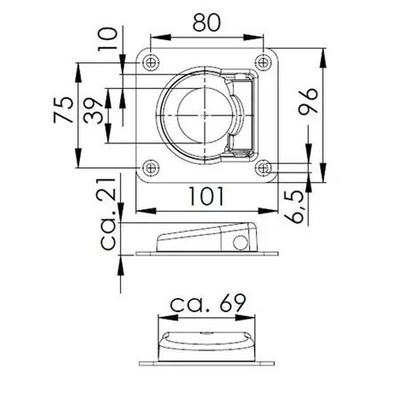 Sidontalenkki upotettava ZBF 70-1 - Hevostrailerit/Saranat/Lavalukot/Kaasujo - 12489 - 2
