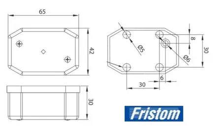 Etuvalo valkoinen Fristom 12-36V Johdolla - Fristom - 23949 - 2