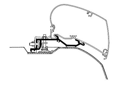 Thule kiinnityssarja Ducato 2007- L2H2 Ducato/Jumper/Boxer, kattomarkiisiin - Kattomarkiisien kiinnityssarjat - 9218 - 1