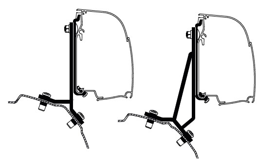 Thule kiinnityssarja 4200 Ford Transit / Tourneo Custom Compacty van fixed - Seinämarkiisien kiinnityssarjat - 18129 - 1